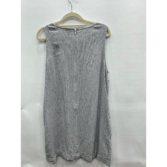 J.Crew Womens Striped Shift Dress Sleeveless Crew Neck Linen Blend Size 10 NWT - Picture 3 of 11